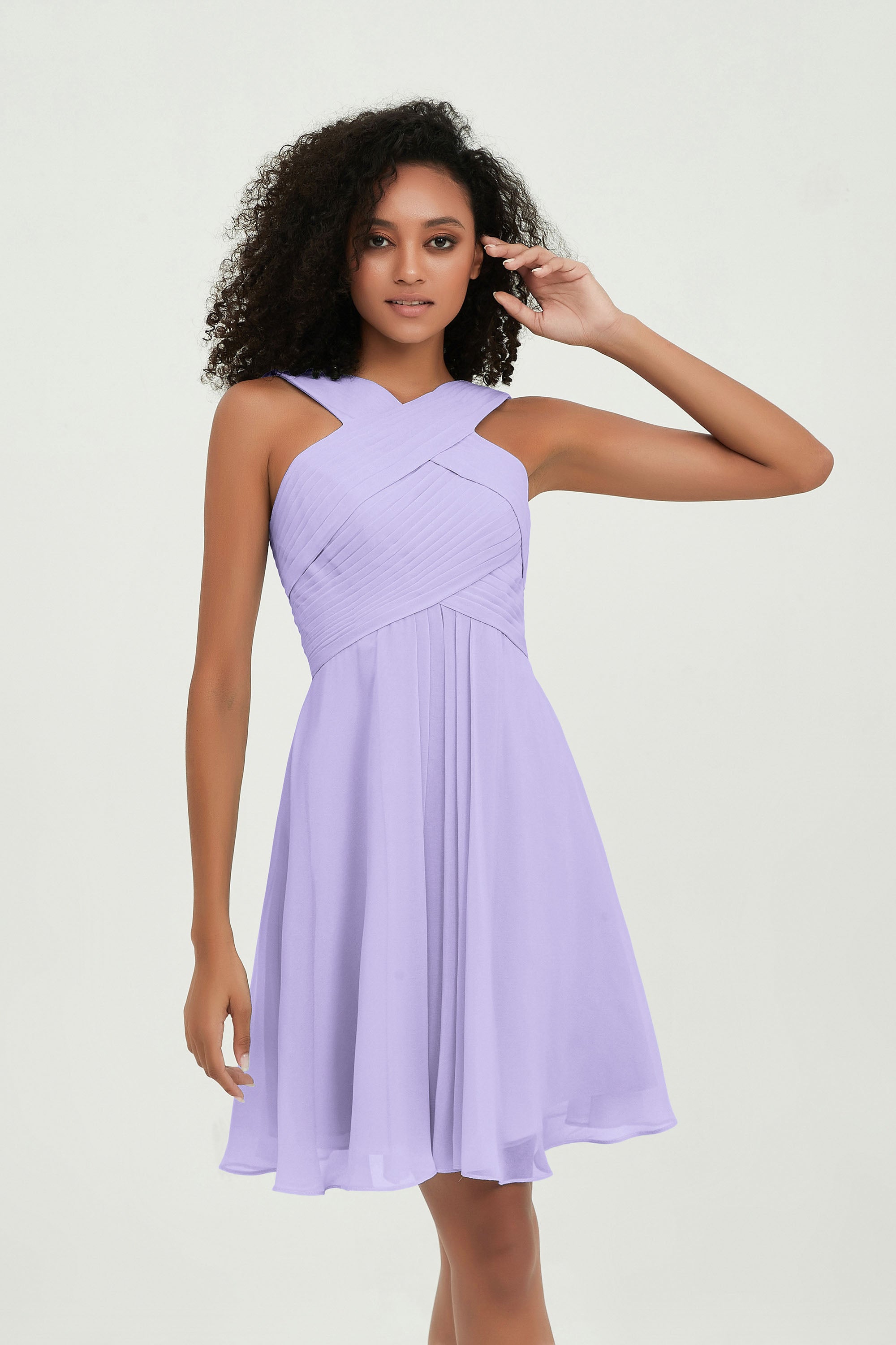 Empire Chiffon Knee Length Junior Bridesmaid Dress Wedding Prom Guest Dresses Gowns