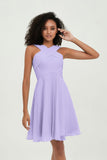 Empire Chiffon Knee Length Junior Bridesmaid Dress Wedding Prom Guest Dresses Gowns