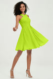 Empire Chiffon Knee Length Junior Bridesmaid Dress Wedding Prom Guest Dresses Gowns