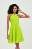 Empire Chiffon Knee Length Junior Bridesmaid Dress Wedding Prom Guest Dresses Gowns