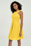 Empire Chiffon Knee Length Junior Bridesmaid Dress Wedding Prom Guest Dresses Gowns