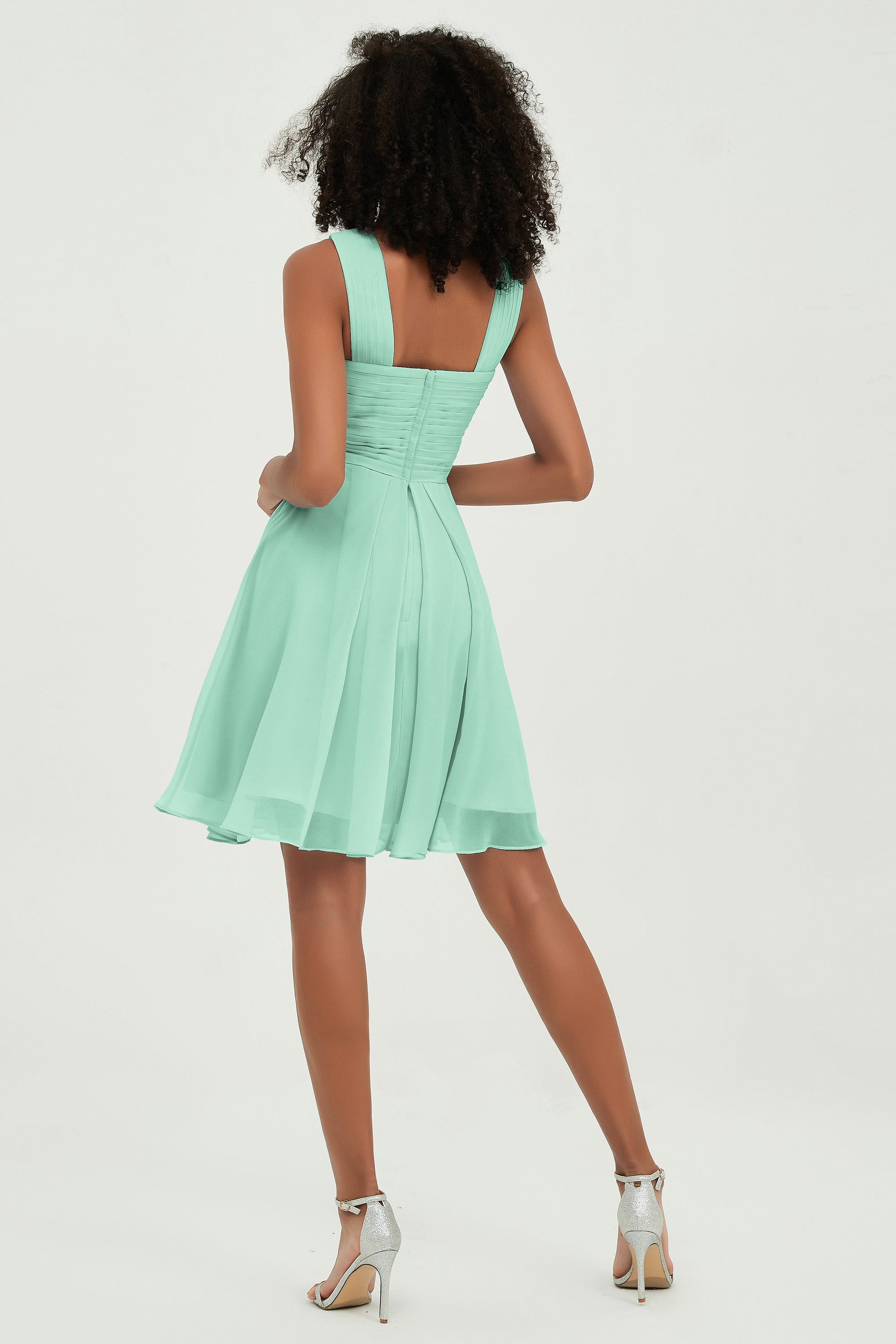 Empire Chiffon Knee Length Junior Bridesmaid Dress Wedding Prom Guest Dresses Gowns