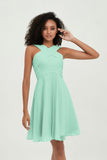 Empire Chiffon Knee Length Junior Bridesmaid Dress Wedding Prom Guest Dresses Gowns
