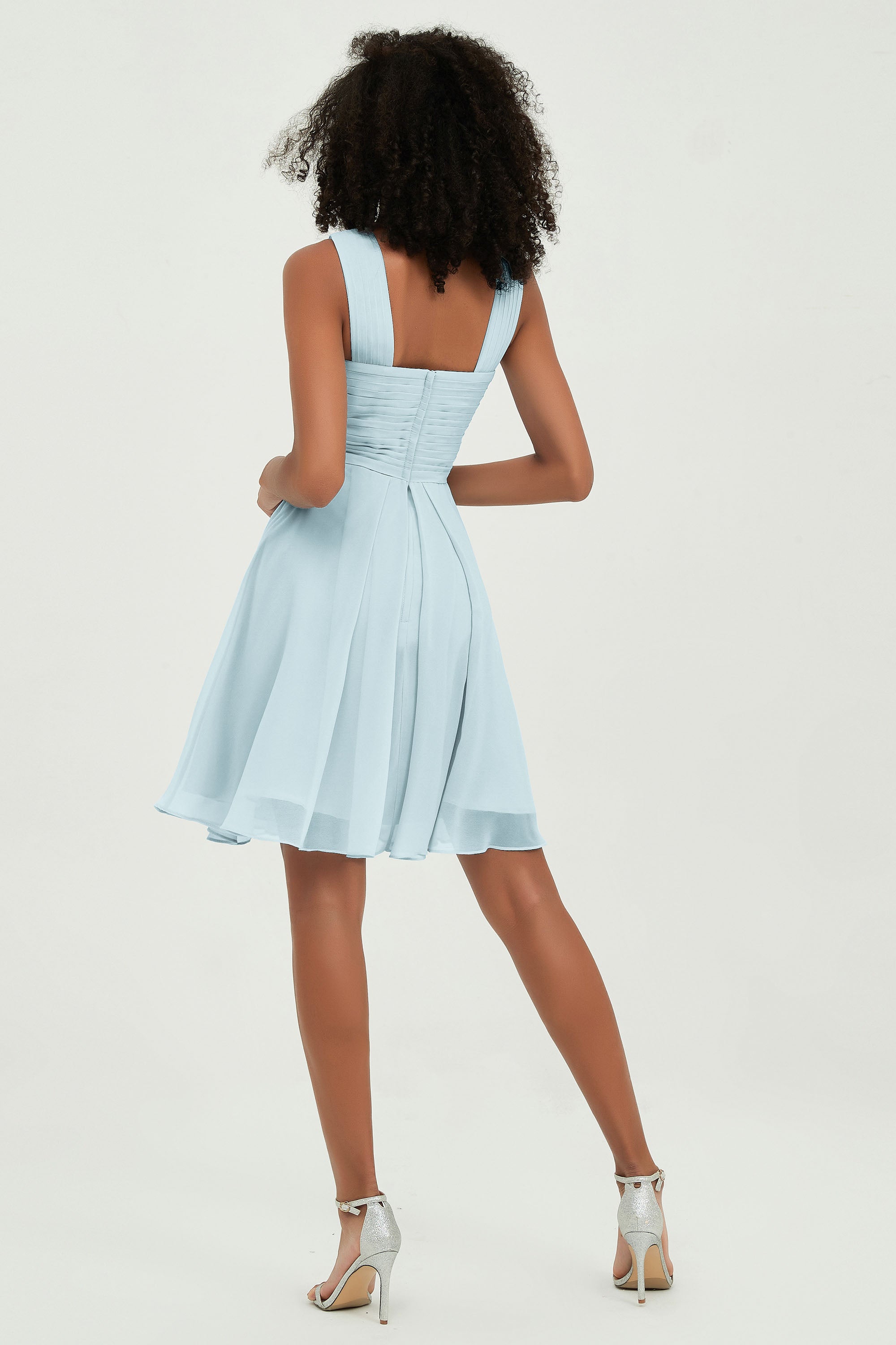 Empire Chiffon Knee Length Junior Bridesmaid Dress Wedding Prom Guest Dresses Gowns