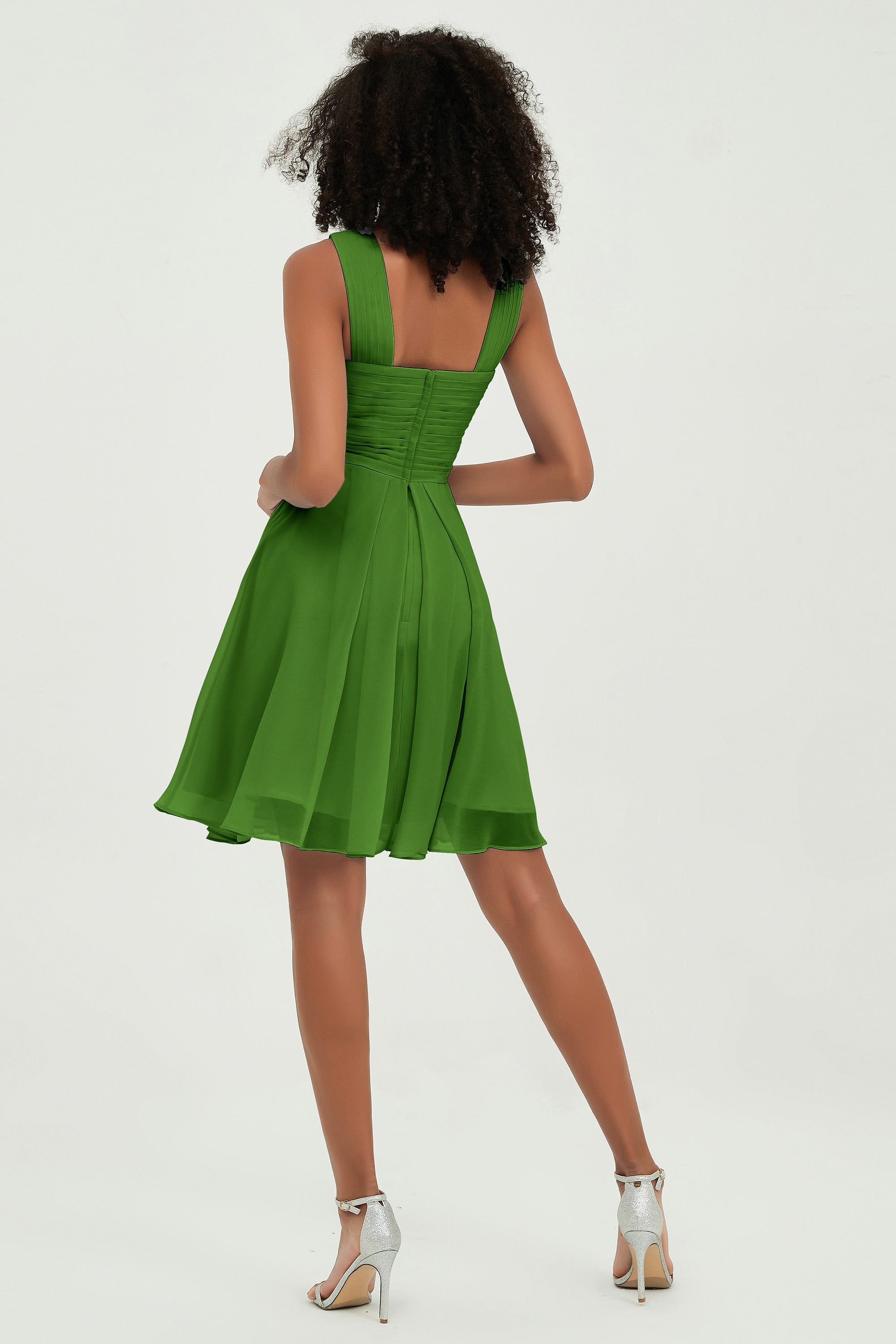 Empire Chiffon Knee Length Junior Bridesmaid Dress Wedding Prom Guest Dresses Gowns