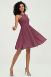 Empire Chiffon Knee Length Junior Bridesmaid Dress Wedding Prom Guest Dresses Gowns
