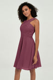 Empire Chiffon Knee Length Junior Bridesmaid Dress Wedding Prom Guest Dresses Gowns