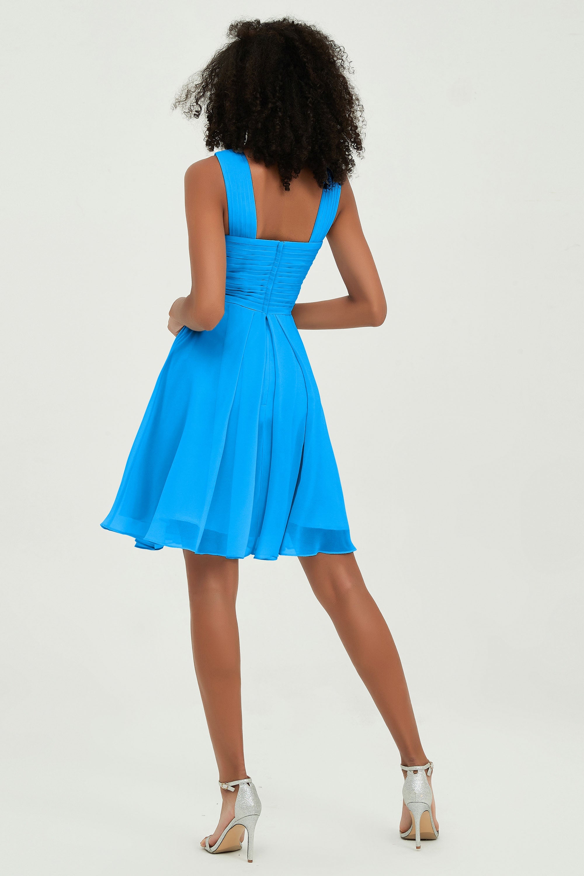 Empire Chiffon Knee Length Junior Bridesmaid Dress Wedding Prom Guest Dresses Gowns