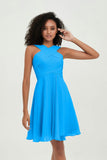 Empire Chiffon Knee Length Junior Bridesmaid Dress Wedding Prom Guest Dresses Gowns