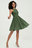 Empire Chiffon Knee Length Junior Bridesmaid Dress Wedding Prom Guest Dresses Gowns