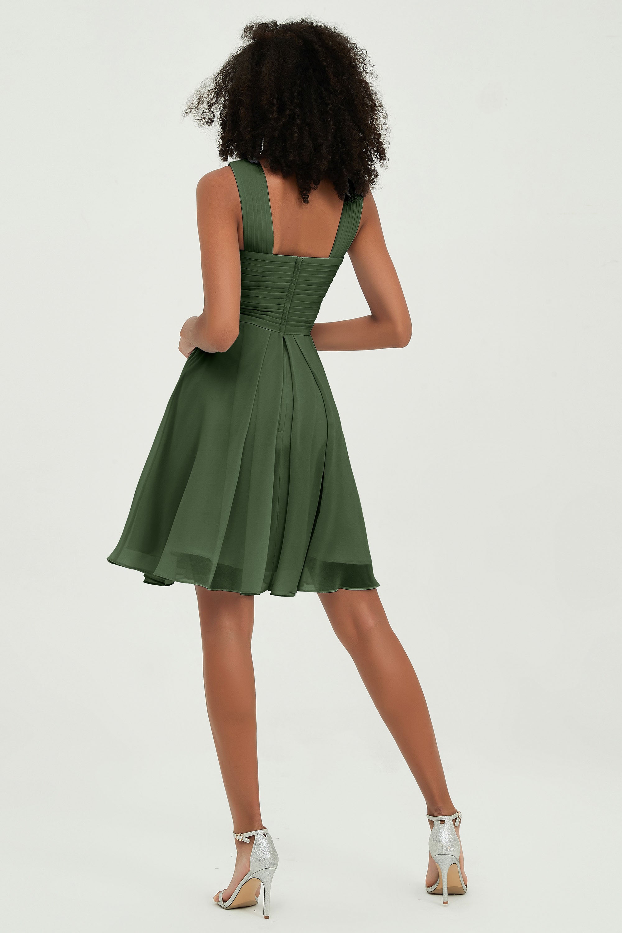 Empire Chiffon Knee Length Junior Bridesmaid Dress Wedding Prom Guest Dresses Gowns