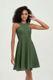 Empire Chiffon Knee Length Junior Bridesmaid Dress Wedding Prom Guest Dresses Gowns
