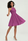 Empire Chiffon Knee Length Junior Bridesmaid Dress Wedding Prom Guest Dresses Gowns