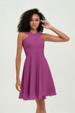 Empire Chiffon Knee Length Junior Bridesmaid Dress Wedding Prom Guest Dresses Gowns