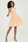 Empire Chiffon Knee Length Junior Bridesmaid Dress Wedding Prom Guest Dresses Gowns
