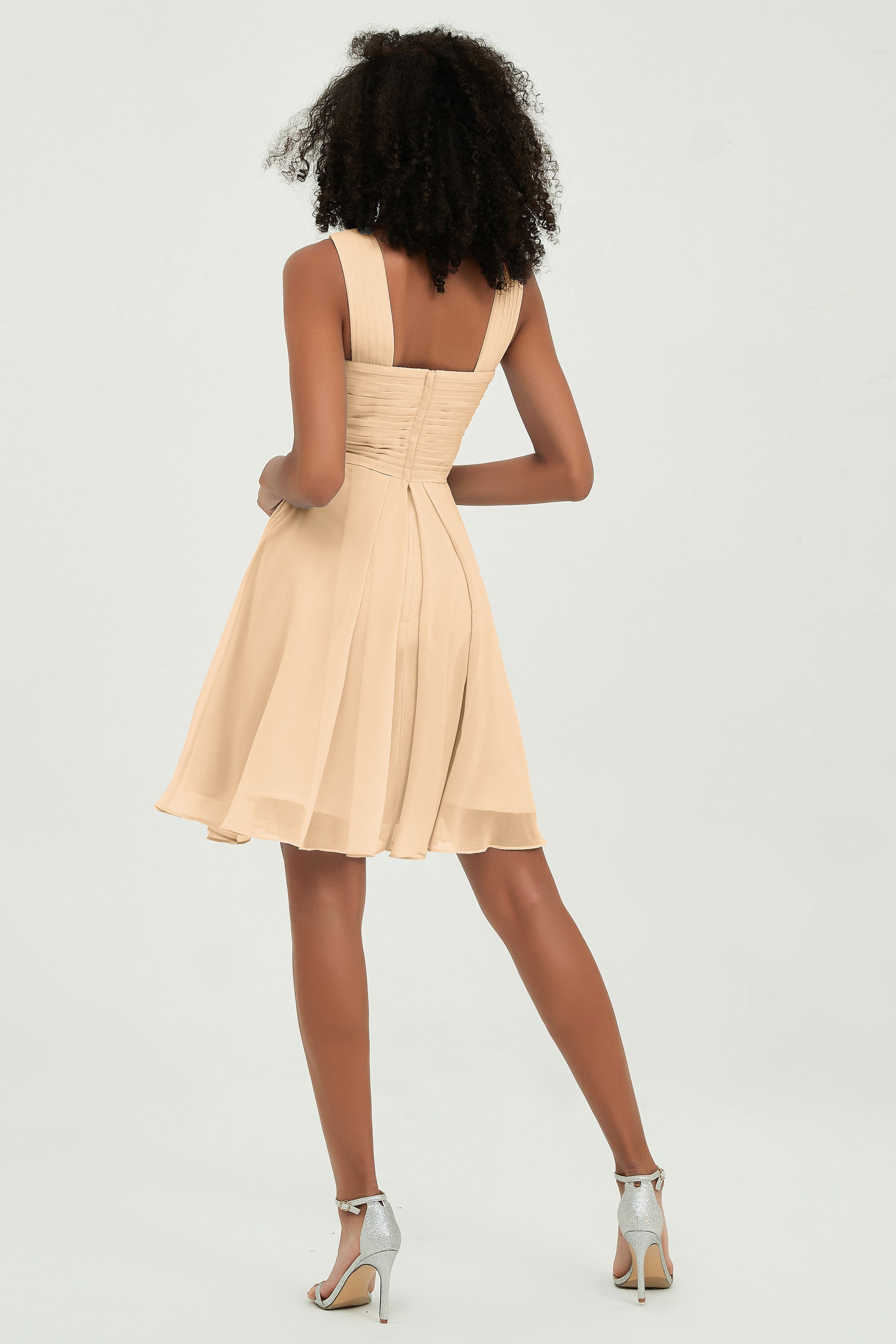 Empire Chiffon Knee Length Junior Bridesmaid Dress Wedding Prom Guest Dresses Gowns