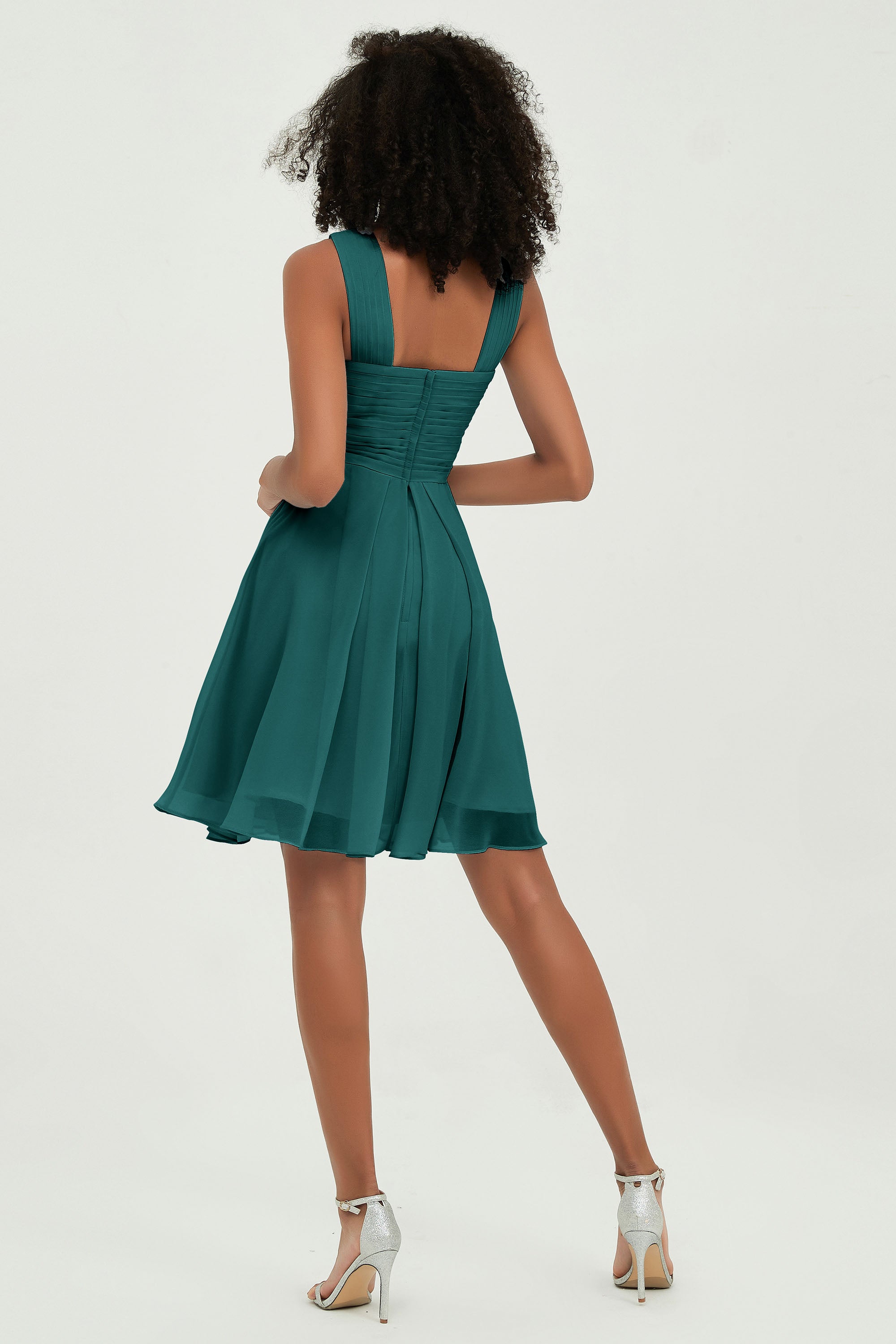Empire Chiffon Knee Length Junior Bridesmaid Dress Wedding Prom Guest Dresses Gowns