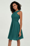 Empire Chiffon Knee Length Junior Bridesmaid Dress Wedding Prom Guest Dresses Gowns