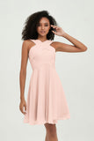 Empire Chiffon Knee Length Junior Bridesmaid Dress Wedding Prom Guest Dresses Gowns