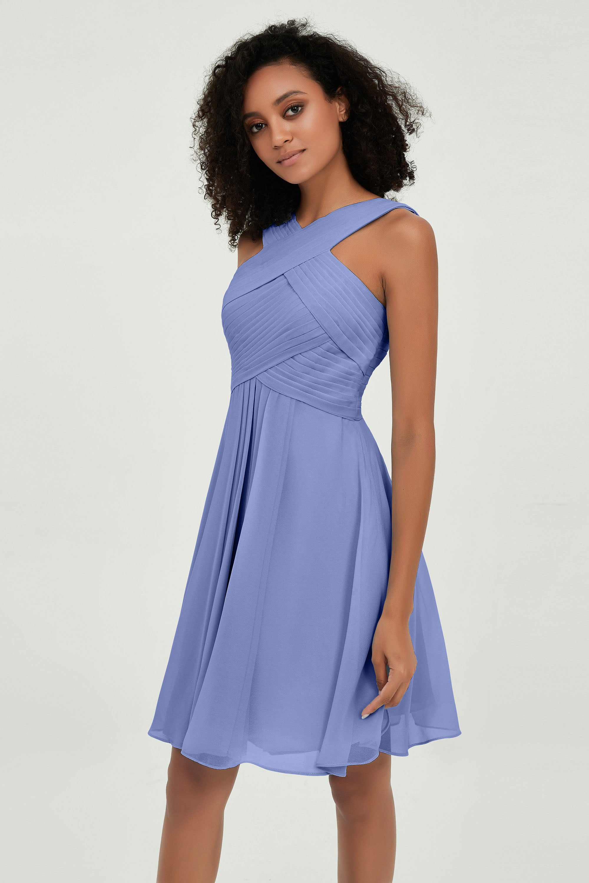 Empire Chiffon Knee Length Junior Bridesmaid Dress Wedding Prom Guest Dresses Gowns