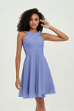 Empire Chiffon Knee Length Junior Bridesmaid Dress Wedding Prom Guest Dresses Gowns