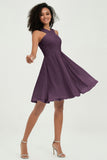 Empire Chiffon Knee Length Junior Bridesmaid Dress Wedding Prom Guest Dresses Gowns