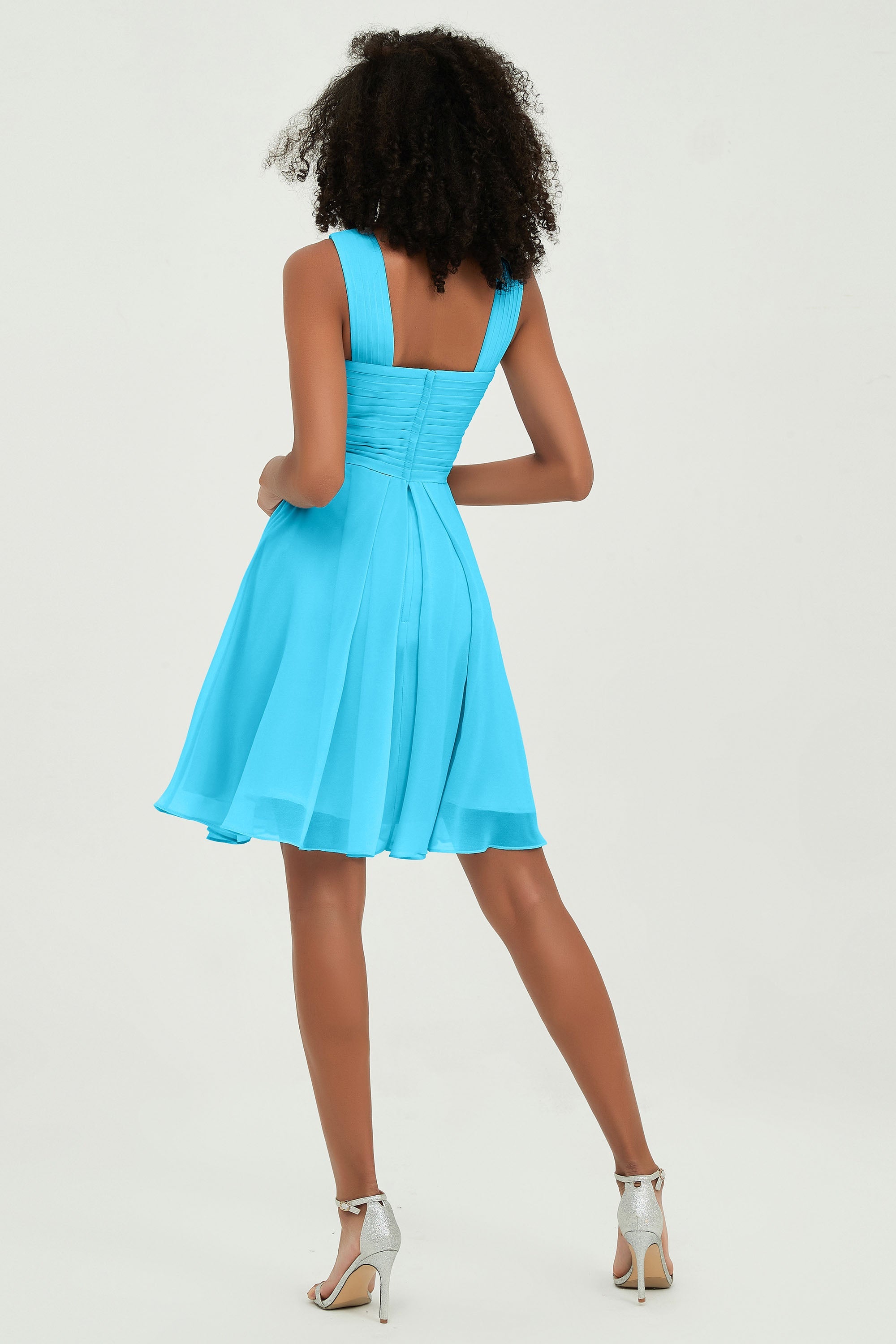 Empire Chiffon Knee Length Junior Bridesmaid Dress Wedding Prom Guest Dresses Gowns