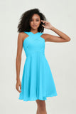 Empire Chiffon Knee Length Junior Bridesmaid Dress Wedding Prom Guest Dresses Gowns