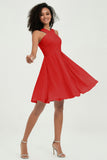 Empire Chiffon Knee Length Junior Bridesmaid Dress Wedding Prom Guest Dresses Gowns