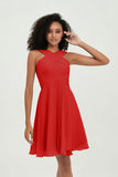 Empire Chiffon Knee Length Junior Bridesmaid Dress Wedding Prom Guest Dresses Gowns