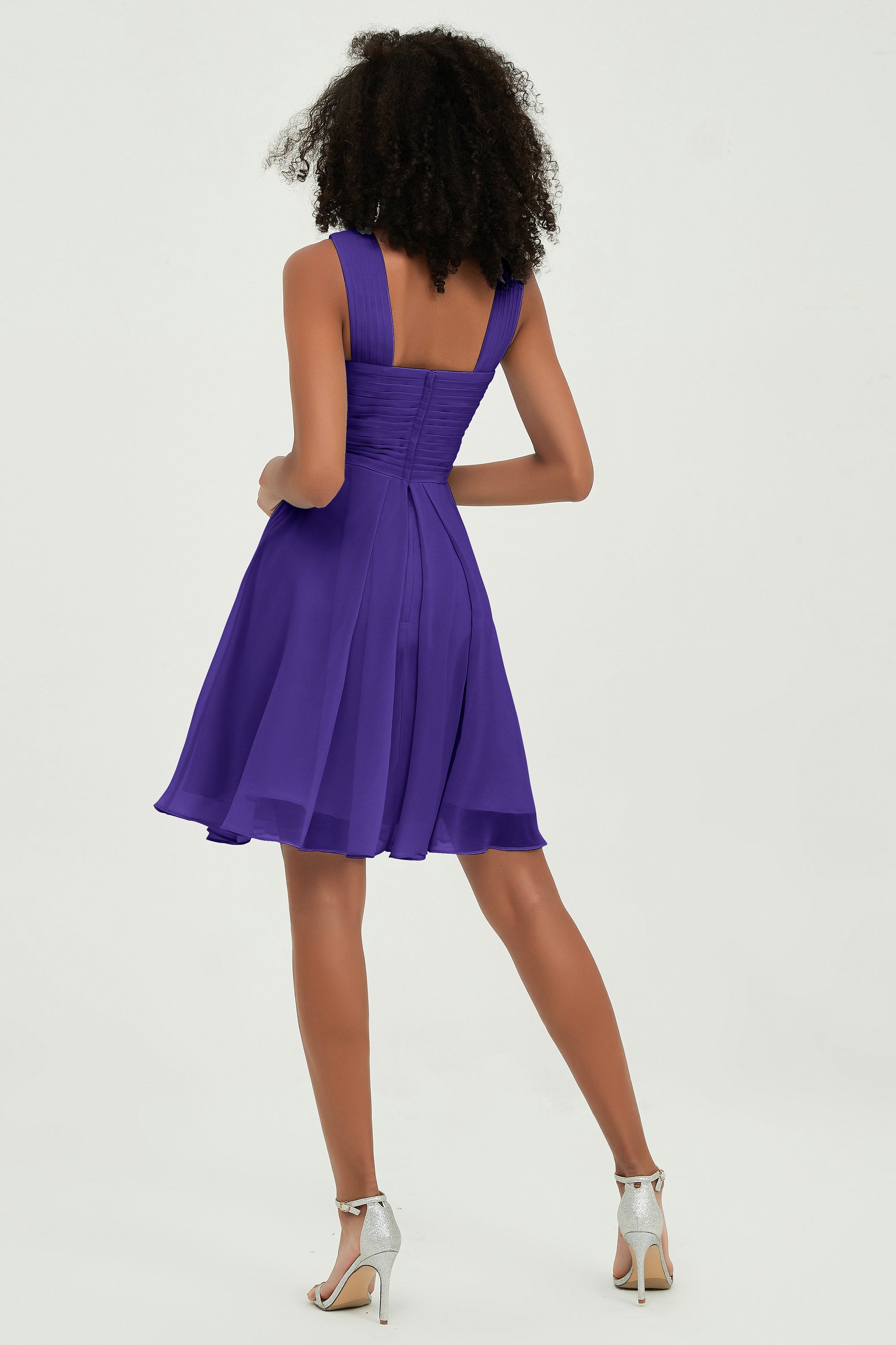Empire Chiffon Knee Length Junior Bridesmaid Dress Wedding Prom Guest Dresses Gowns