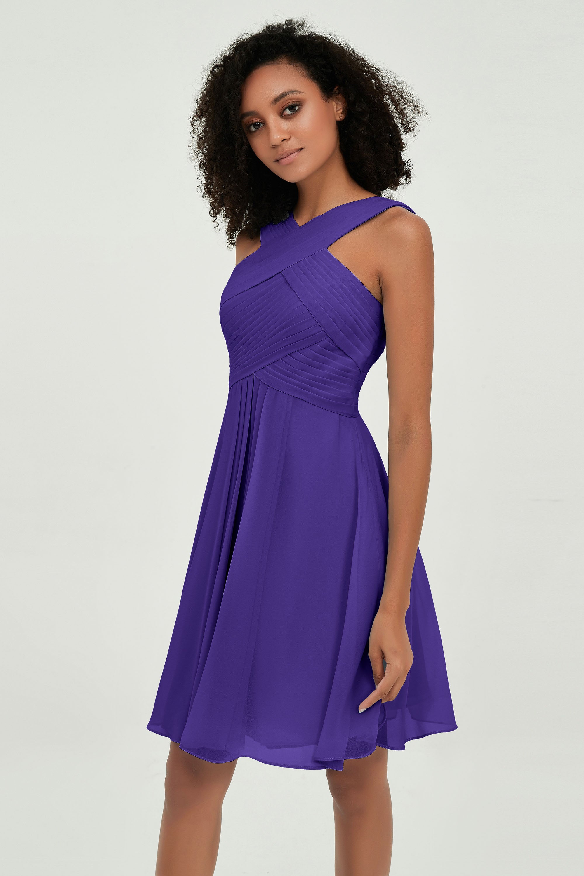 Empire Chiffon Knee Length Junior Bridesmaid Dress Wedding Prom Guest Dresses Gowns