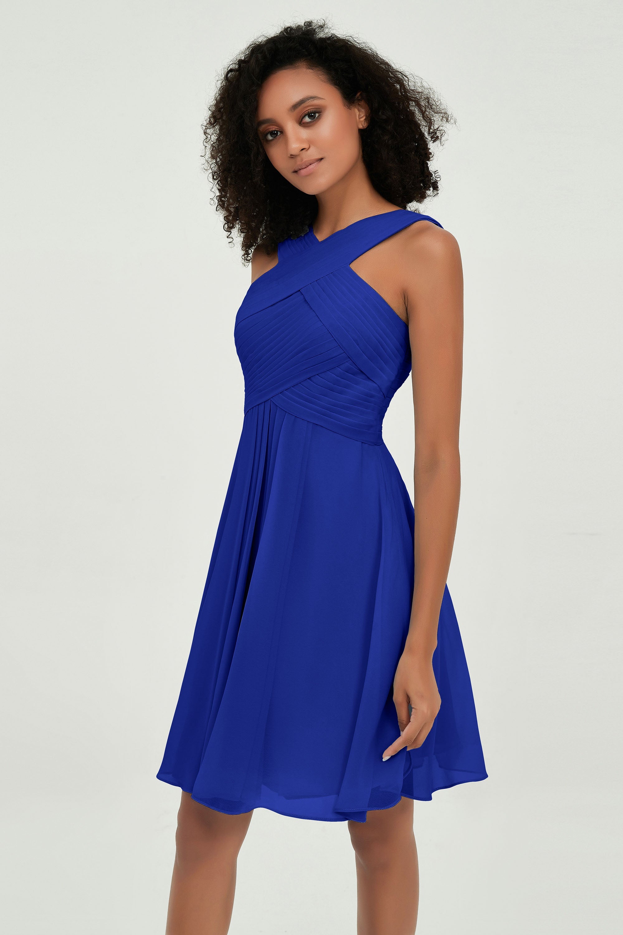 Empire Chiffon Knee Length Junior Bridesmaid Dress Wedding Prom Guest Dresses Gowns