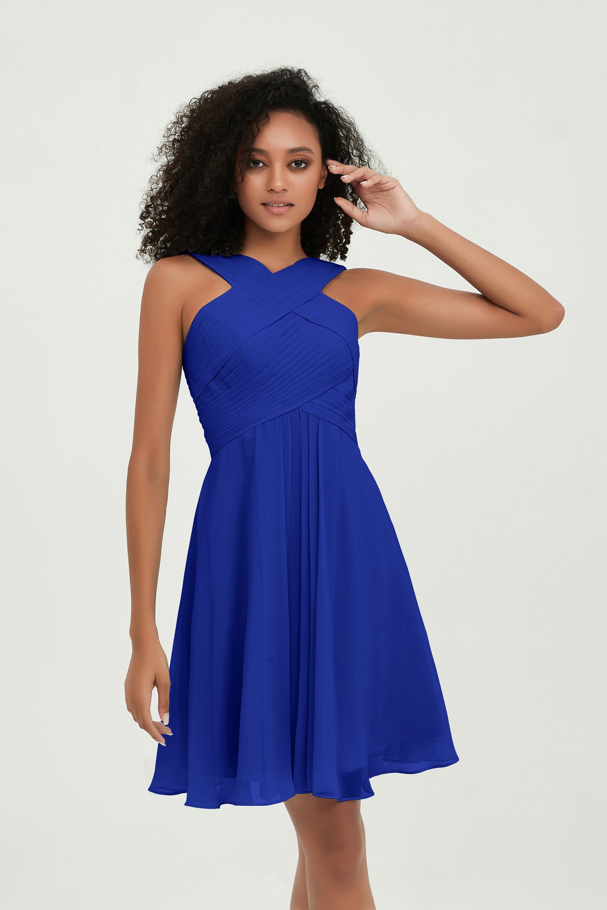 Empire Chiffon Knee Length Junior Bridesmaid Dress Wedding Prom Guest Dresses Gowns