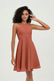 Empire Chiffon Knee Length Junior Bridesmaid Dress Wedding Prom Guest Dresses Gowns