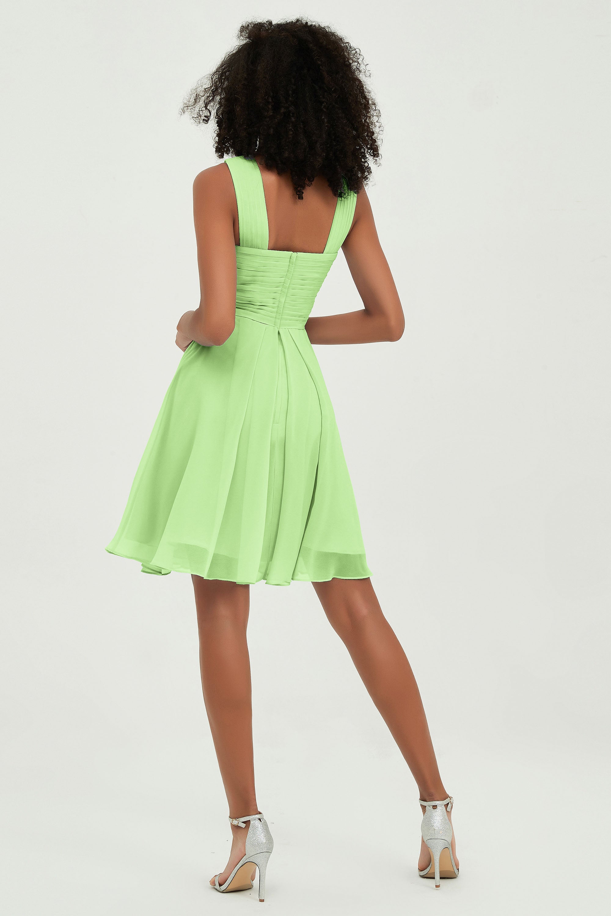 Empire Chiffon Knee Length Junior Bridesmaid Dress Wedding Prom Guest Dresses Gowns