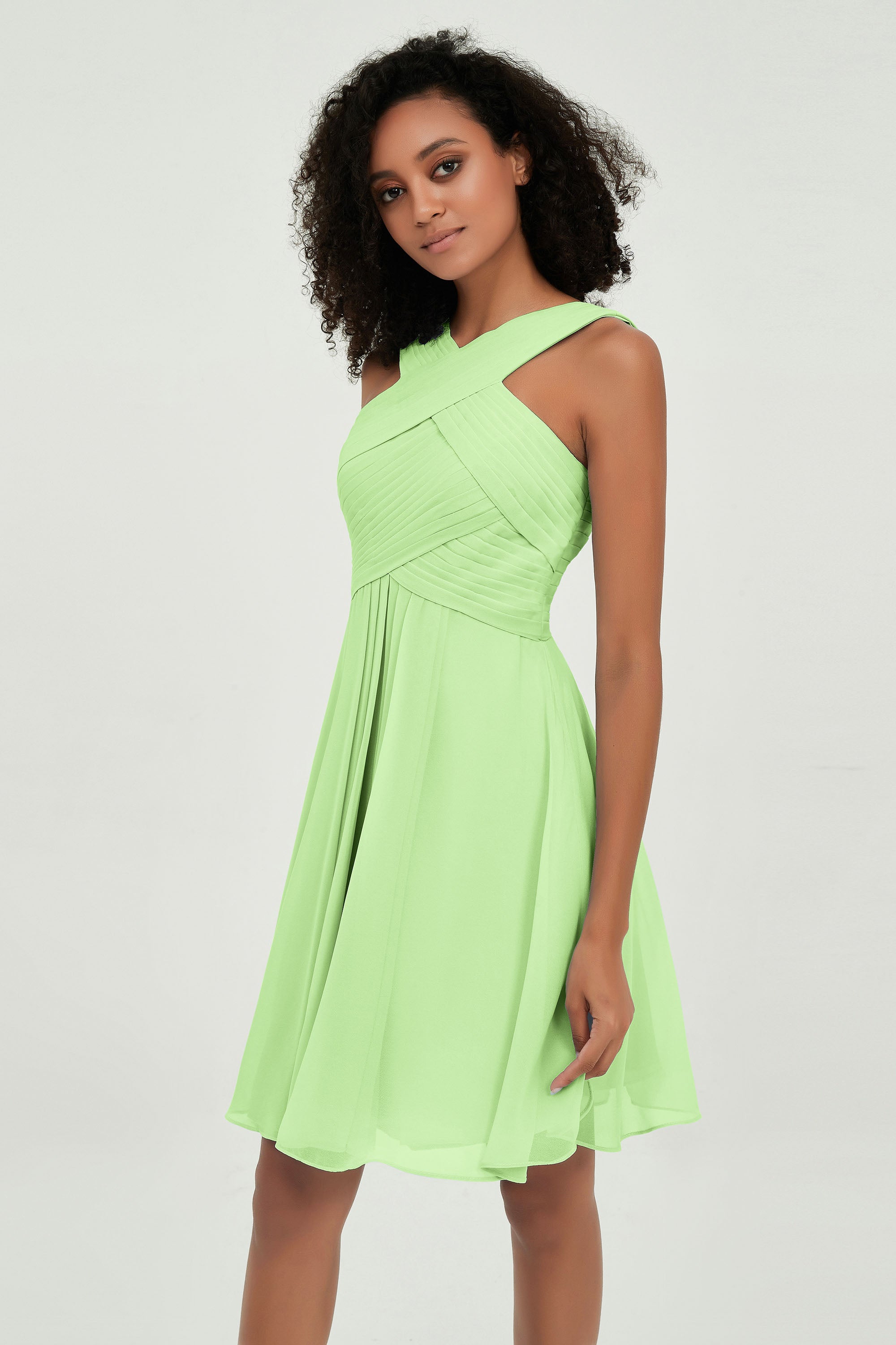 Empire Chiffon Knee Length Junior Bridesmaid Dress Wedding Prom Guest Dresses Gowns