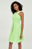 Empire Chiffon Knee Length Junior Bridesmaid Dress Wedding Prom Guest Dresses Gowns