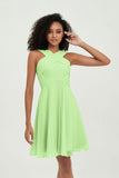 Empire Chiffon Knee Length Junior Bridesmaid Dress Wedding Prom Guest Dresses Gowns
