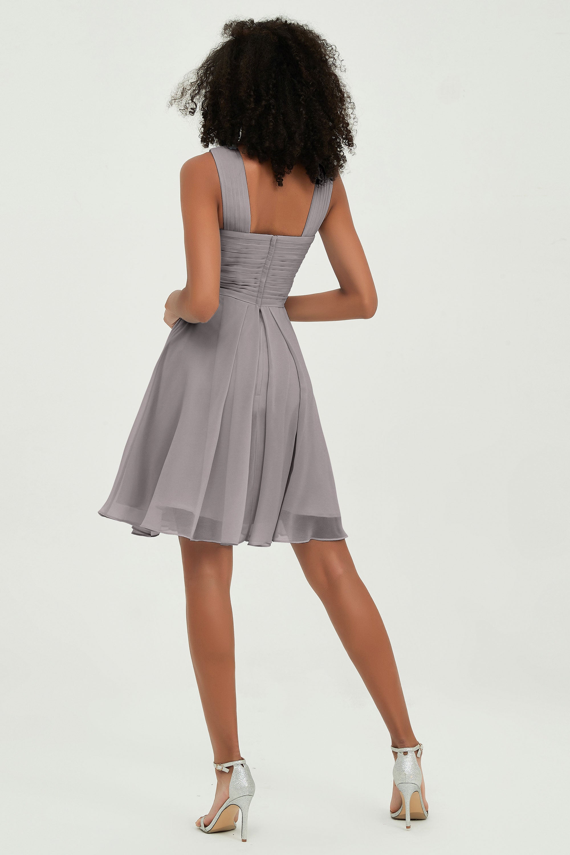 Empire Chiffon Knee Length Junior Bridesmaid Dress Wedding Prom Guest Dresses Gowns