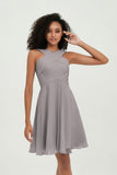 Empire Chiffon Knee Length Junior Bridesmaid Dress Wedding Prom Guest Dresses Gowns