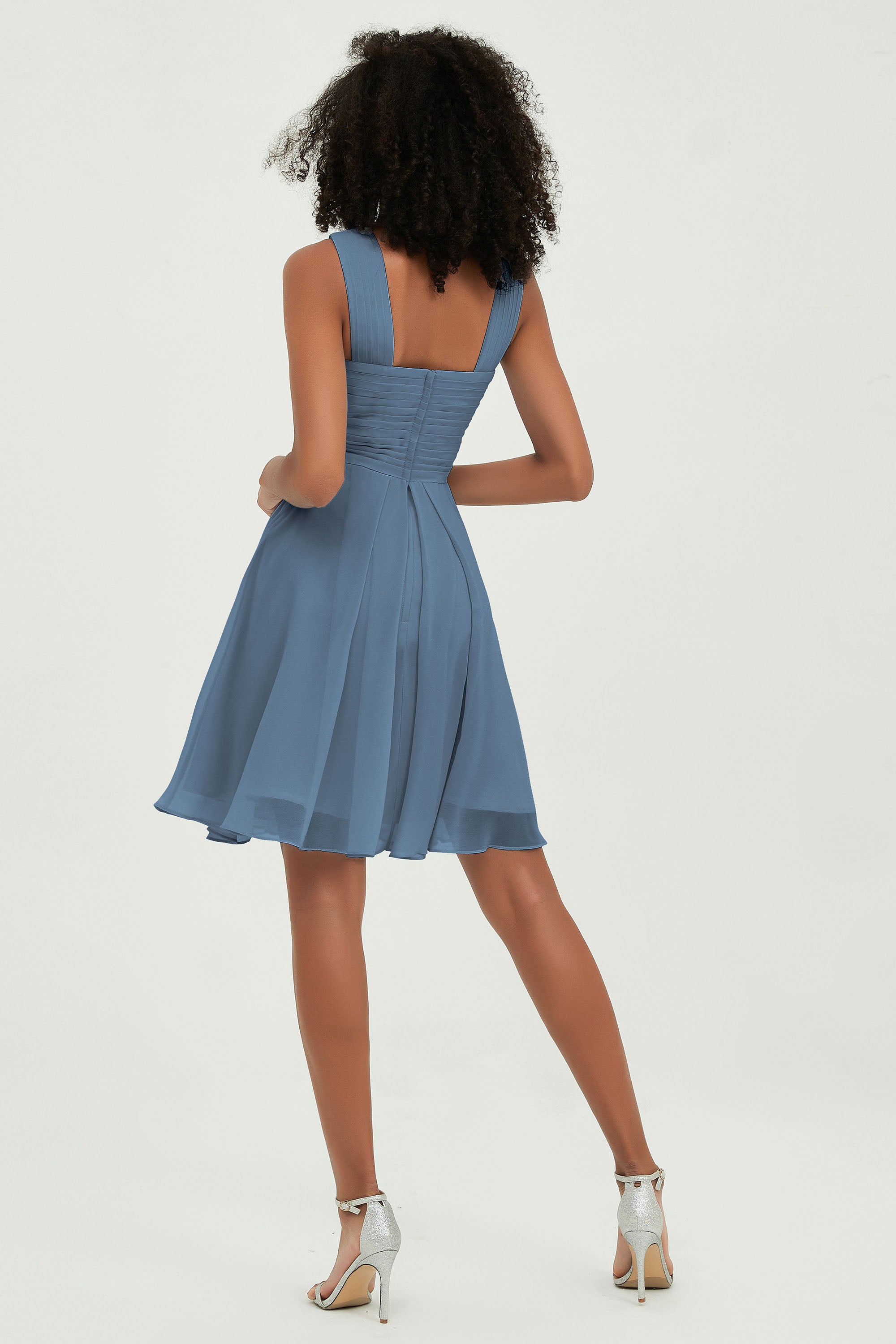 Empire Chiffon Knee Length Junior Bridesmaid Dress Wedding Prom Guest Dresses Gowns