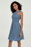 Empire Chiffon Knee Length Junior Bridesmaid Dress Wedding Prom Guest Dresses Gowns