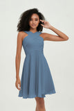 Empire Chiffon Knee Length Junior Bridesmaid Dress Wedding Prom Guest Dresses Gowns