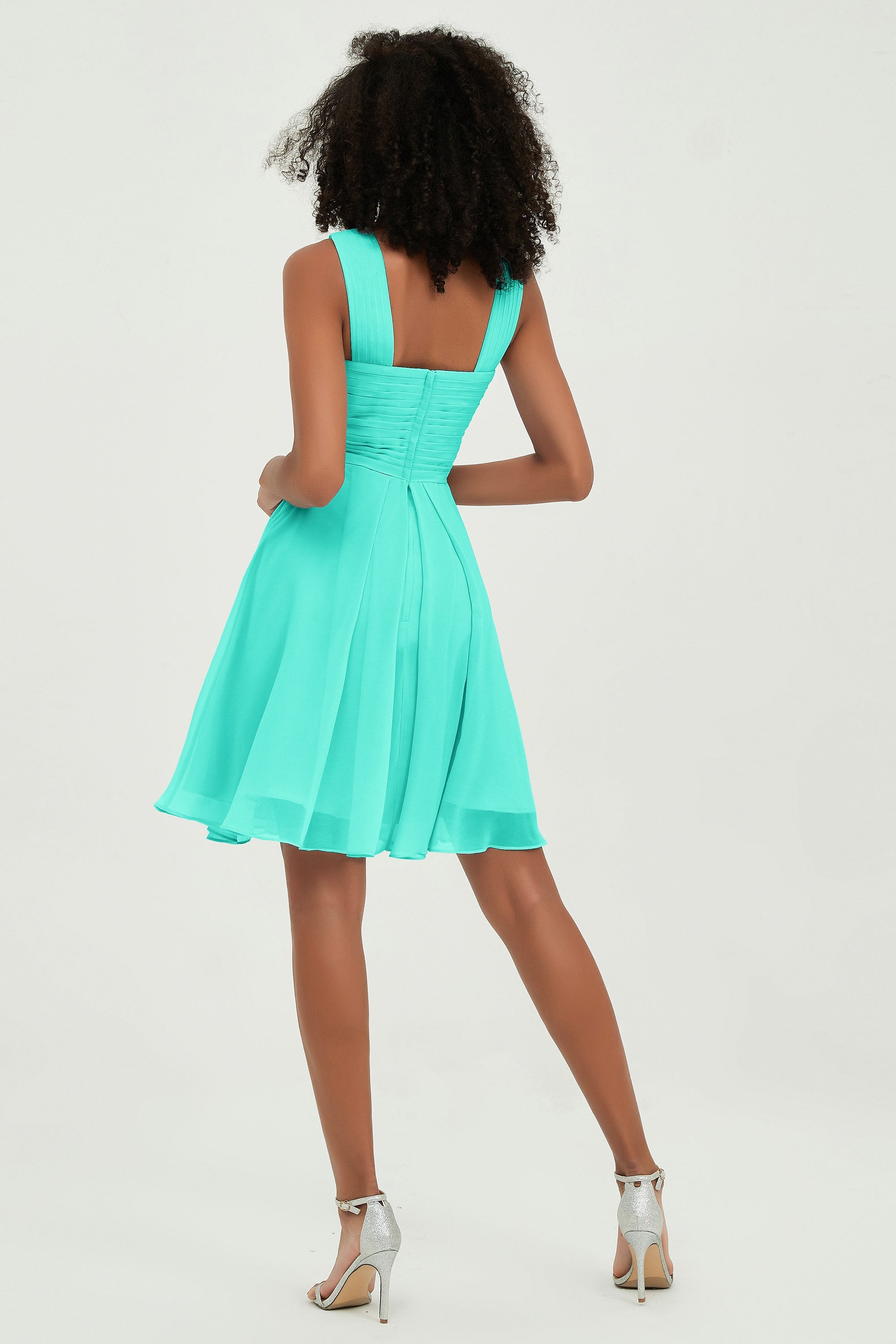 Empire Chiffon Knee Length Junior Bridesmaid Dress Wedding Prom Guest Dresses Gowns