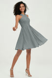 Empire Chiffon Knee Length Junior Bridesmaid Dress Wedding Prom Guest Dresses Gowns