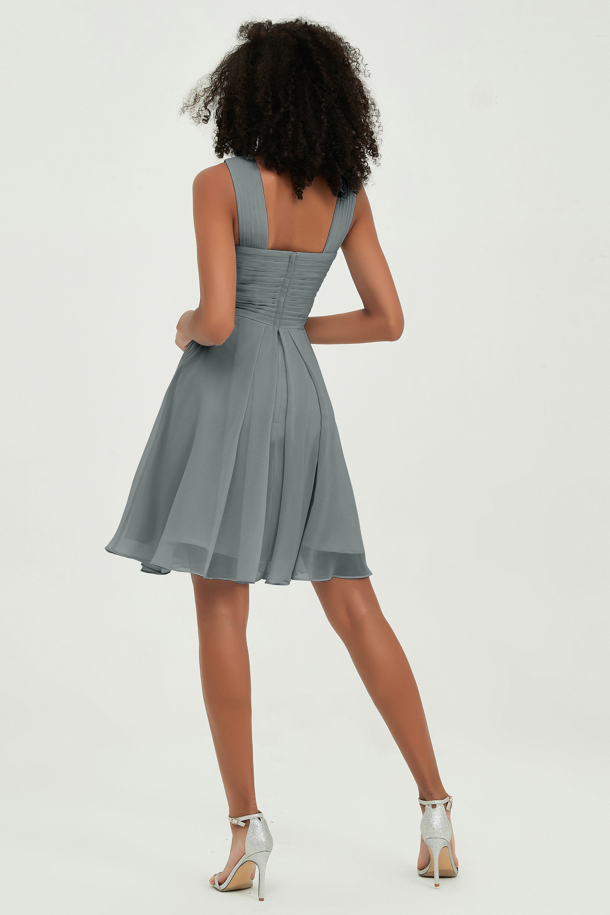 Empire Chiffon Knee Length Junior Bridesmaid Dress Wedding Prom Guest Dresses Gowns