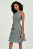 Empire Chiffon Knee Length Junior Bridesmaid Dress Wedding Prom Guest Dresses Gowns