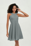 Empire Chiffon Knee Length Junior Bridesmaid Dress Wedding Prom Guest Dresses Gowns