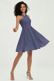 Empire Chiffon Knee Length Junior Bridesmaid Dress Wedding Prom Guest Dresses Gowns